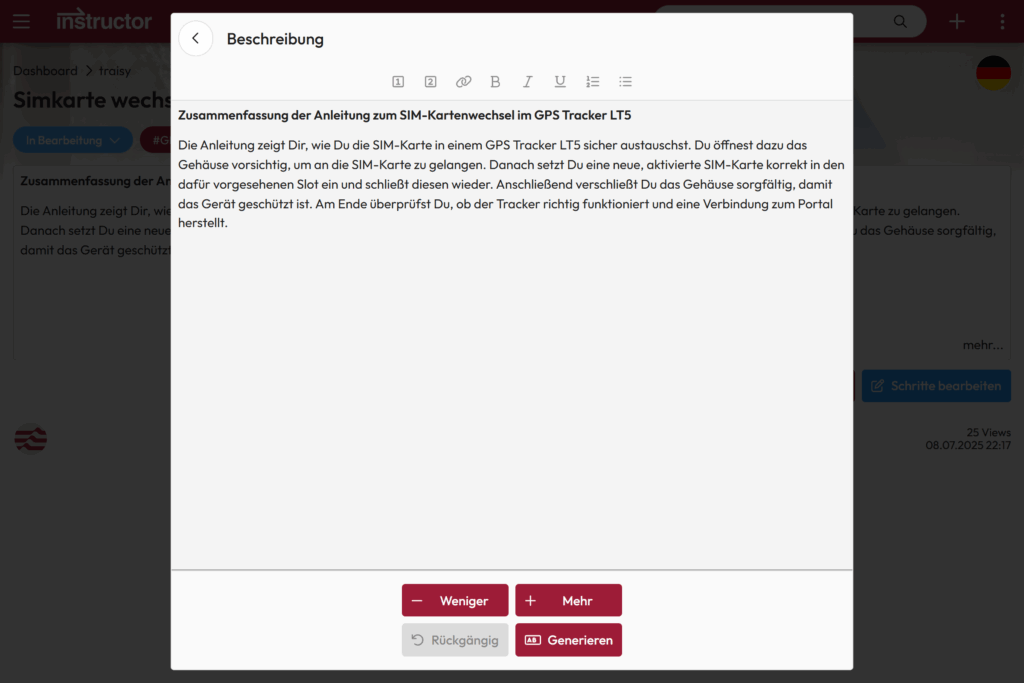 Bildschirmfoto - KI Anleitung