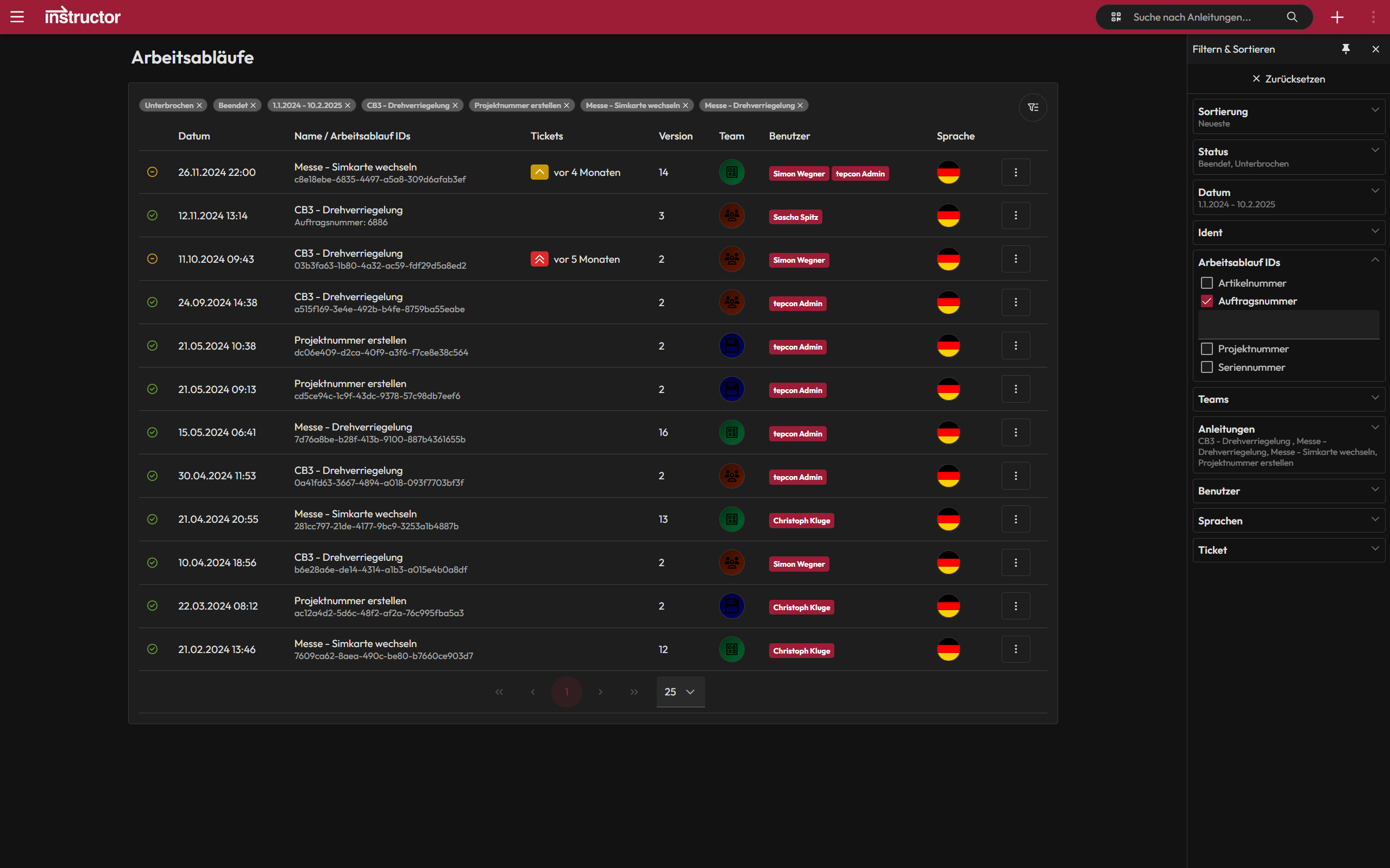 Arbeitsabläufe & Aufträge